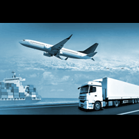 Lorry, airplane and ship