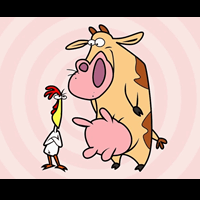 Cow and chicken characters