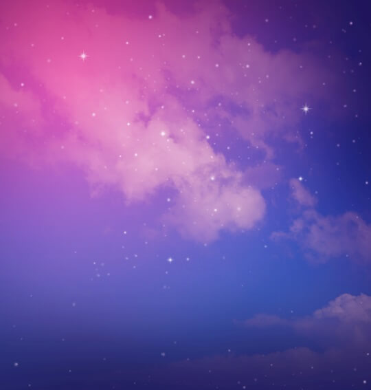 Pink and blue sky with stars